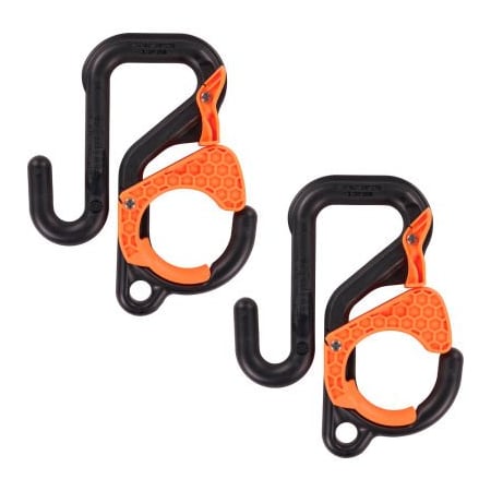 Ergodyne 3178 Locking Bucket Hook w/ Tethering Point, Single 2", 40 lb. Cap., Black & Orange 19278